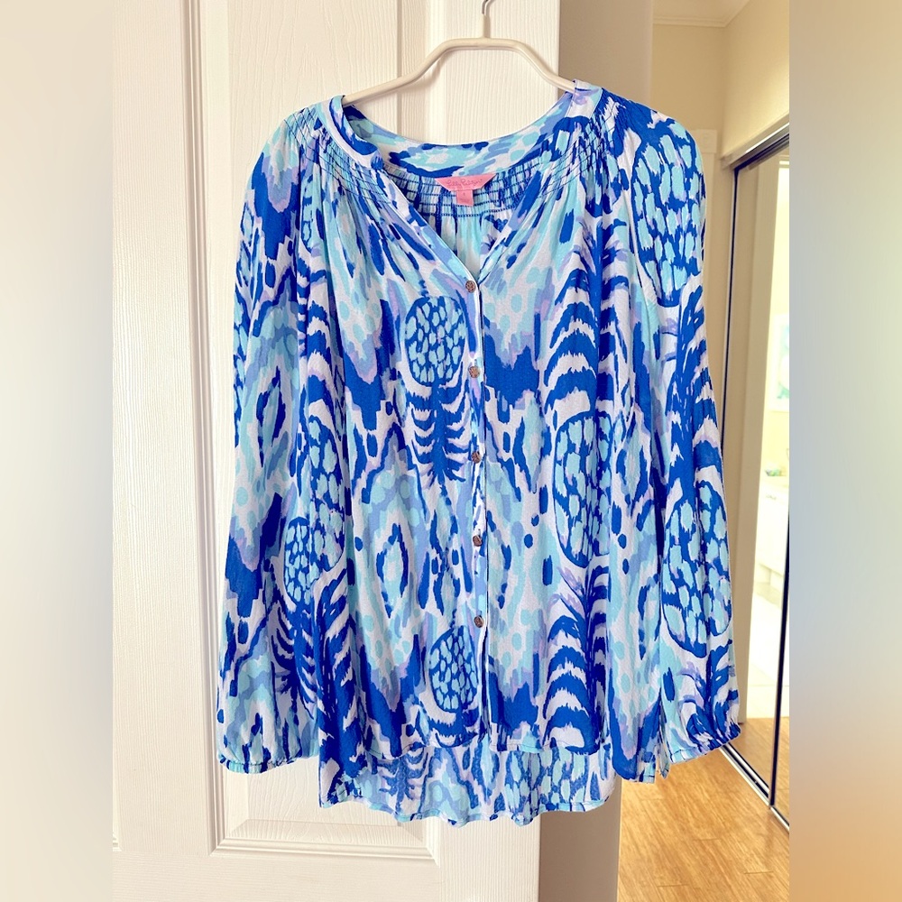 Lilly Pulitzer Women’s Elsa Top Tropi Call Me Size Small NWOT $148